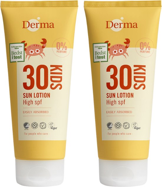 Derma Sun Kids Zonnebrandlotion SPF 30 - 2 x 200 ml - Voordeelverpakking - voor kinderen