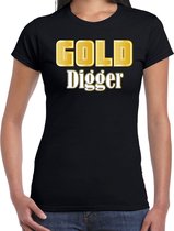 Bellatio Decorations foute party t-shirt - dames - foute party outfit/kleding - gold digger S