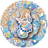 Autocollants sirène pour enfants - 50 pièces - pour récompense, mur, salle de bain, boîte à lunch, etc.