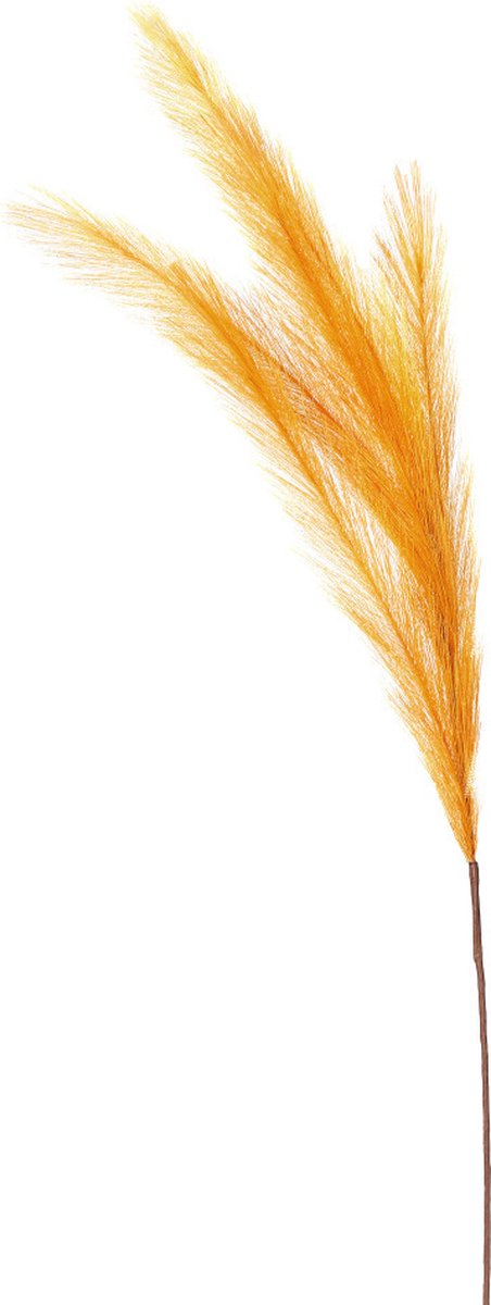 Inge goods Kunstgras/rietgras/stengels/losse steel - pluimen pampasgras - goudgeel - 80 cm