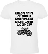 Als je dit kunt lezen zet mij dan terug op mijn motor Heren T-shirt - retro - motorrijden - motorrijder - biker - grappig