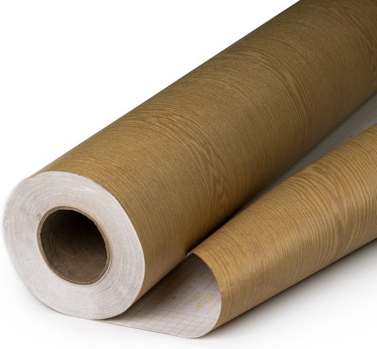 Interieurfolie Eiken hout Plakfolie - Houtlook folie met houtstructuur - 117 cm x 3 m - PVC - PVC Film - Plakfolie - Zelfklevend - Vinyl - Meubelfolie - plakplastic