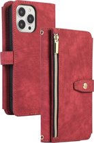 Hoesje geschikt voor iPhone 8 - Bookcase - Koord - Pasjeshouder - Portemonnee - Kunstleer - Rood