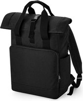 Recycled Twin Handle Roll-Top Laptop Backpack BagBase - 19 Liter Black