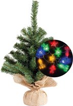 Mini kerstboompje - 45 cm - incl. ruimte thema lichtsnoer 165 cm - kunststof