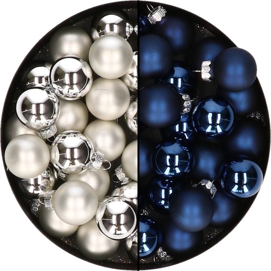 Decoris Kerstballen set - 42x - parel - glas - 5 tot 7 cm - Feestartikelen winkel