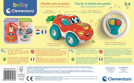 Baby Clementoni - Charlie de Pratende Auto - Educatief Speelgoed - Bestuurbare Auto - 2-4 jaar van Clementoni — afbeelding 5