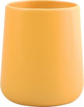 MSV Badkamer drinkbeker/tandenborstelhouder Malmo - Keramiek - saffraan geel - 8 x 10 cm