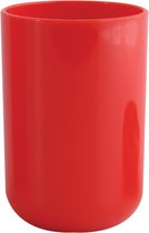 MSV Porte-gobelet/brosse à dents salle de bain Porto - plastique PS - rouge - 7 x 10 cm