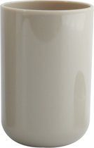MSV Badkamer drinkbeker/tandenborstelhouder Porto - PS kunststof - beige - 7 x 10 cm