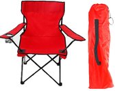Campingstoel - Rood - Vouwstoel - Vissersstoel - Viskrukje - Kampeerstoel - Klapstoel - Buiten - draaggewicht 100kg - Opvouwbare stoel