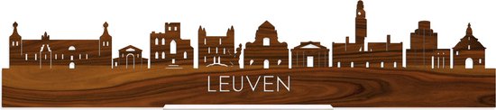 Standing Skyline Leuven Palissander hout - 60 cm - Woondecoratie design - Decoratie om neer te zetten en om op te hangen - Meer steden beschikbaar - Cadeau voor hem - Cadeau voor haar - Jubileum - Verjaardag - Housewarming - Interieur -