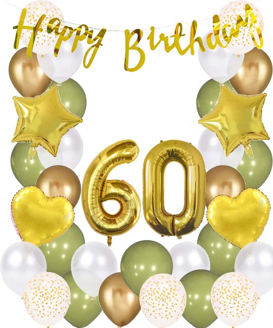 Ballonnen 60 Jaar Happy Birthday Pink, Paars En Zwart