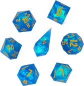 Frosted Candy Glitter Paper Dice (Sharp handmade) Blauw