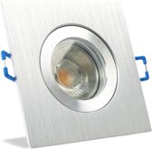 IP44 LED Inbouwspot Sydney - badkamer of buiten - Vierkante spot - Chrome glimmend - Koel Wit - 4000K - 4Watt - Philips