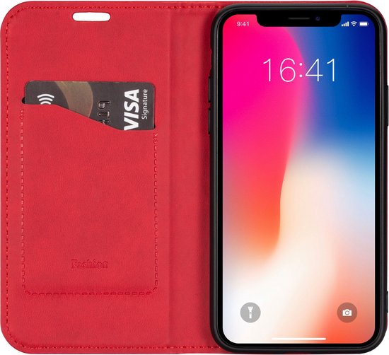 Apple iPhone XR Rico Vitello Magnetic Wallet case/book case cover couleur Rouge
