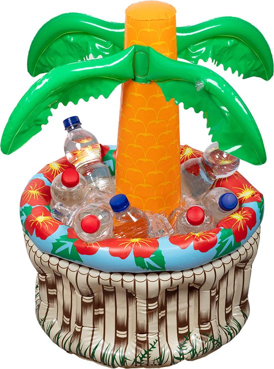 Foto: 2x opblaasbare palmboomkoeler 62 cm drank koeler drankkoeler palmboom zomer zwembad poolparty