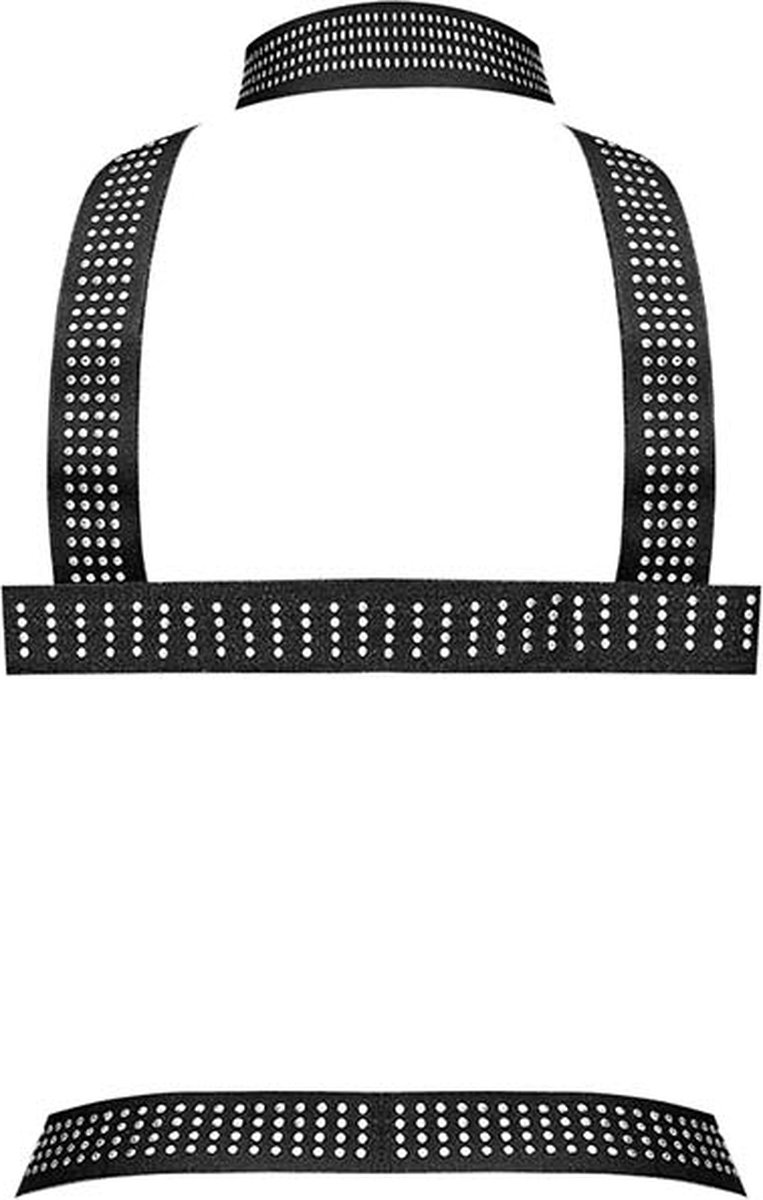 Elastische Harnas met Studs - Eén Maat - Zwart