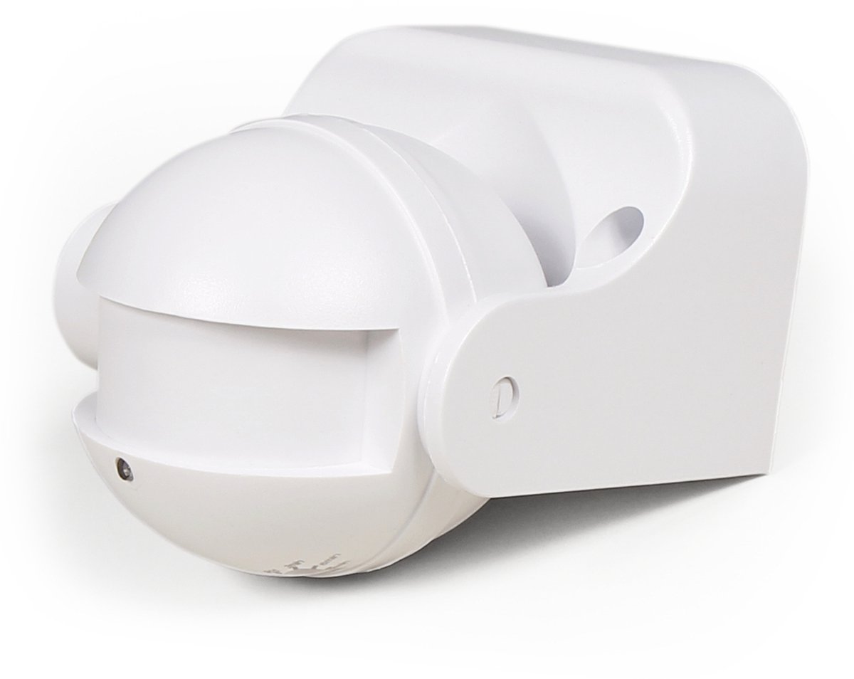 Bewegingssensor Opbouw IP44 - PIR Bewegingsmelder voor binnen en buiten met detectiehoek 180° - Bewegingsdetector met 3-draads aansluiting - Wit
