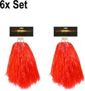 6x Cheerball ringgreep set Rood - Themaparty - Themafeest sport festival fun party thema feest