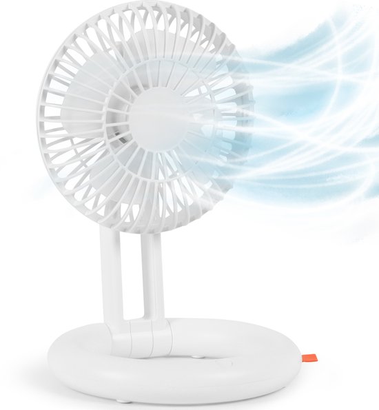 Silvergear Tafelventilator Draadloos - Stille Kleine Mini Ventilator USB - Opvouwbare Cooling Fan