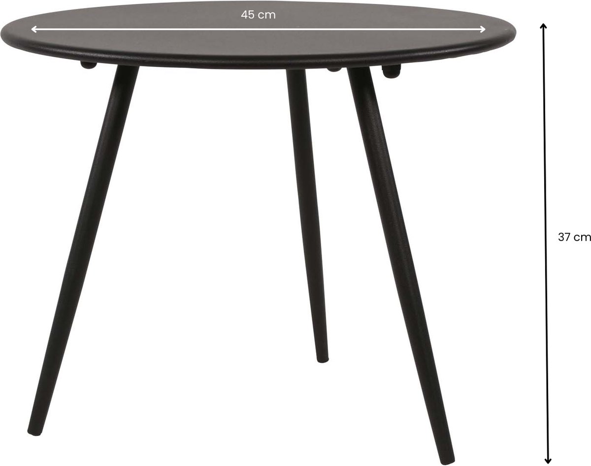 Lesli Living Table d'appoint Rafael 45x35 cm noir