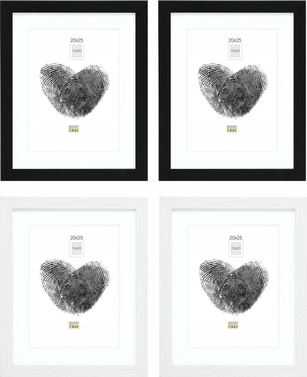 Deknudt Frames fotowand S66KMP 5 - 4 fotokaders - foto 15x20/20x25 cm zwart