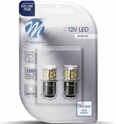 M-Tech LED - BAY15d / P21/5W 12V - Basic 21x Led diode - Wit - Set