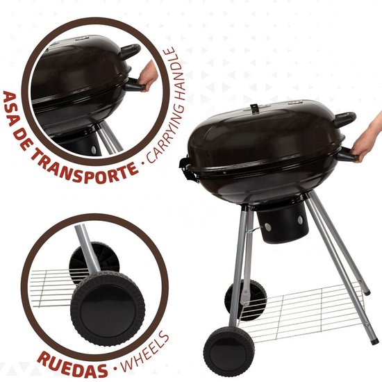 Kolenbarbecue met wielen Aktive Zwart 57 x 86 x 57 cm van Merkloos — afbeelding 5