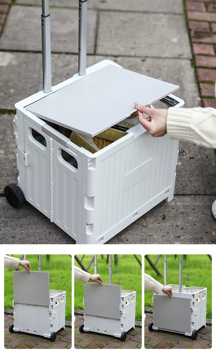Plastic Opvouwbare PP Kratten met Handgrepen Handvat Krat Stapelbare Opbergmanden Groot voor Keuken Woonkamer en Desktop Organisatie