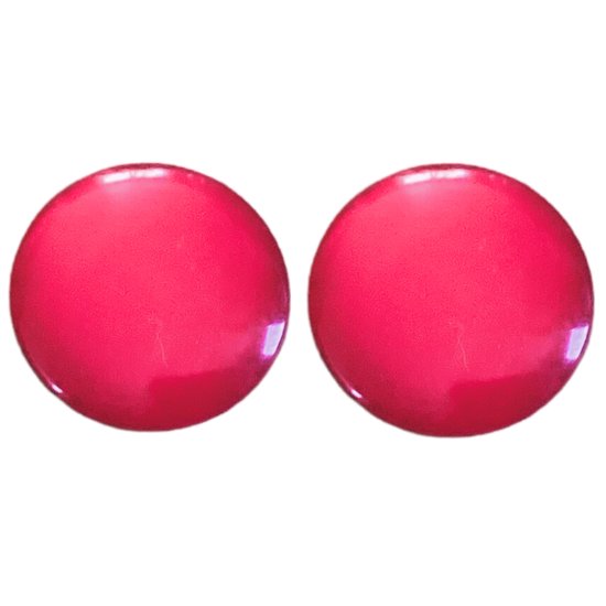 Clip oorbellen- Donker roze- 2.5 cm- zilverkleur- Geen gaatjes- Charme Bijoux