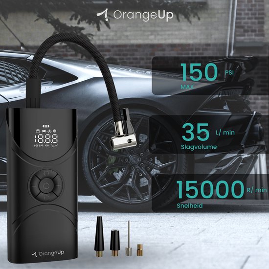 Olvy Compressor Bandenpomp - 12V & Draadloos - Draagbare