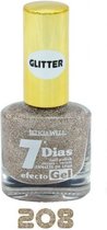 Leticia Well - Nagellak - Transparant met zilver en multi gekleurde mini glitters - 1 flesje met 13 ml inhoud - Nummer 208