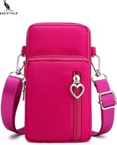 San Vitale® - Sac de téléphone décontracté - sac à bandoulière - sac de téléphone - sac de taille - randonnée/ Sport /téléphone portable/smartphone - Pink Hot
