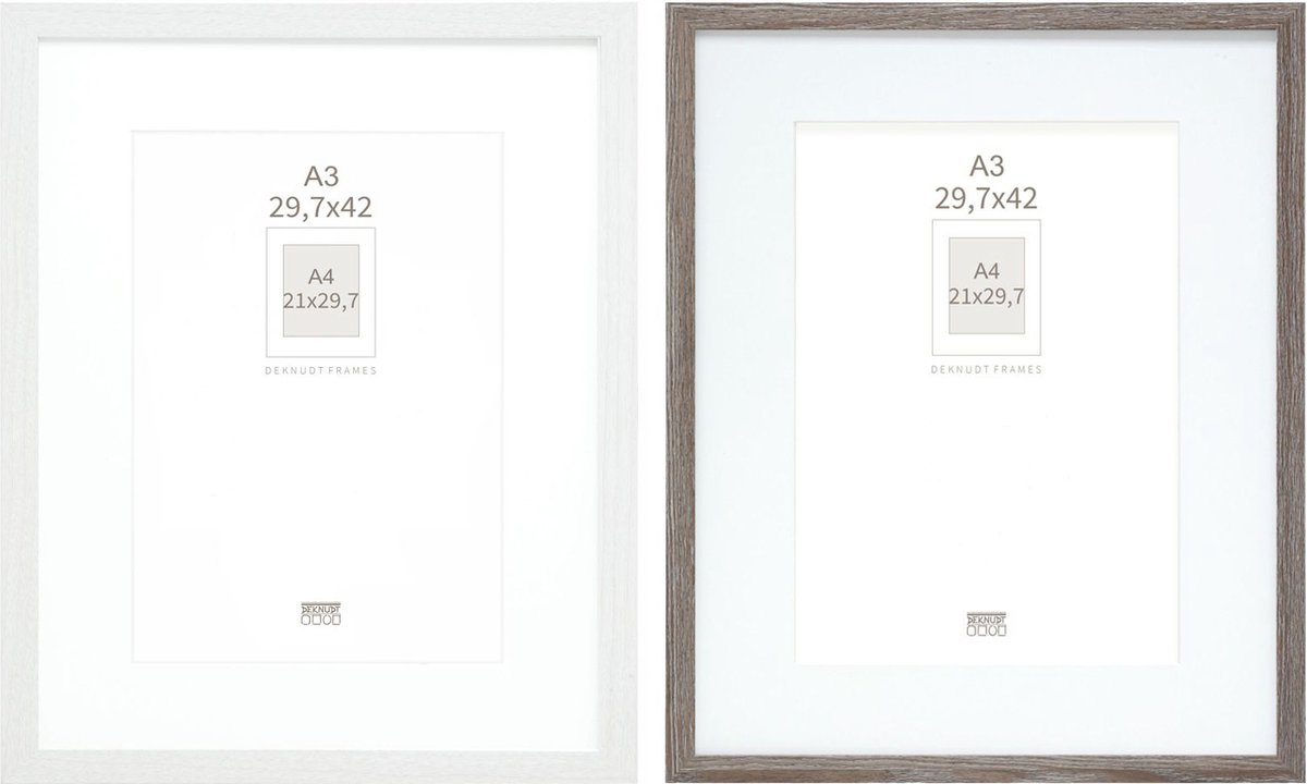 Deknudt Frames fotowand S66KMP 14 - 2 fotokaders - 21x29,7/29,7x42 cm wit