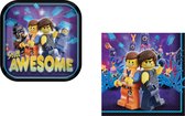 Amscan – Lego Movie – Feestpakket – Taart bordjes – Servetten – Versiering - Kinderfeest.