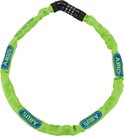 Lichtgroene kettingslot met het ABUS logo in blauwe letters en een cijferslot. Het cijferslot heeft de cijfers 3, 4, 5.