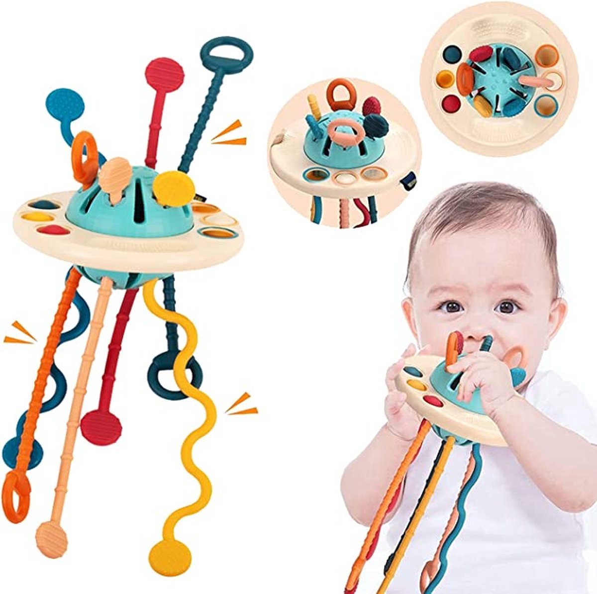 Jouets sensoriels pour bébés, jouets ovnis en silicone de qualité