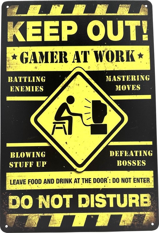WengBeauty Cartello in metallo con scritta Keep Out Gamer At Work, con scritta in lingua inglese Life Quotes (lingua italiana non garantita