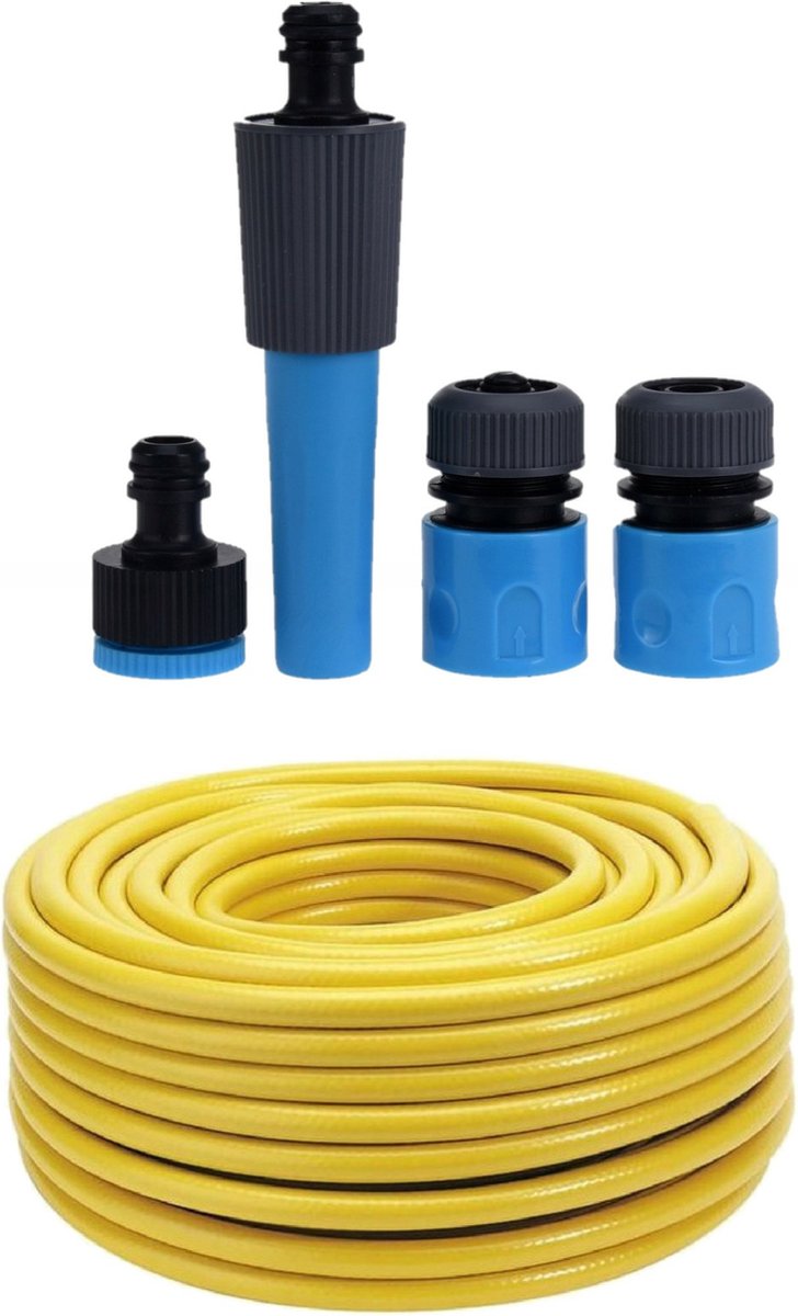 Hendrik Jan Tuinslang 15 meter - anti knik - 13mm - met koppelstukken/spuitstuk set