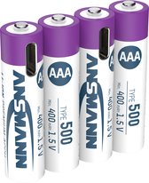 Batterie AAA - 400 mAh - Li-Ion - Rechargeable via USB-C - Câble inclus - Violet - 4 pièces