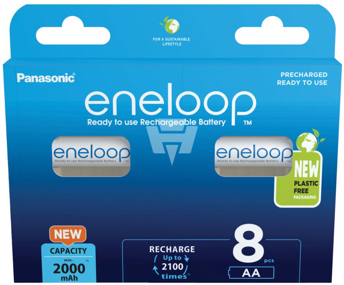 Panasonic eneloop oplaadbare AA batterij - 2000 mAh - NiMH - 8 stuks