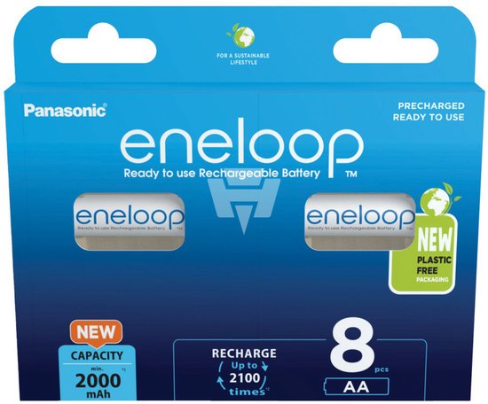 Panasonic eneloop oplaadbare AA batterij - 2000 mAh - NiMH - 8 stuks