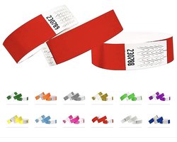 Tyvek polsbandjes voor evenementen - 1000 stuks - Rood