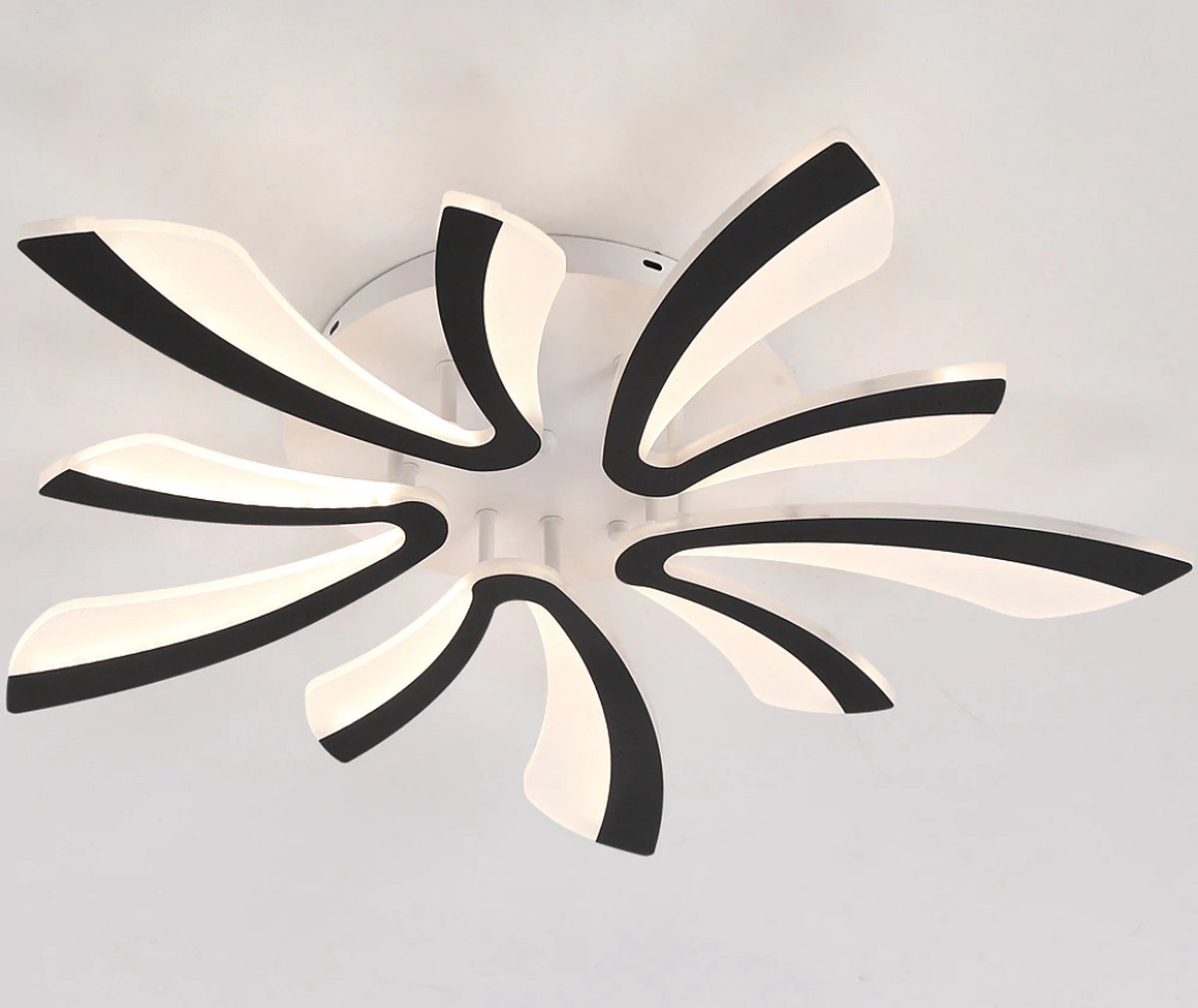 5 Vleugel Plafondlamp - Zwart - Warm Wit - Woonkamerlamp - Moderne Lamp - Plafonniere - Plafondlamp - Kroonluchter