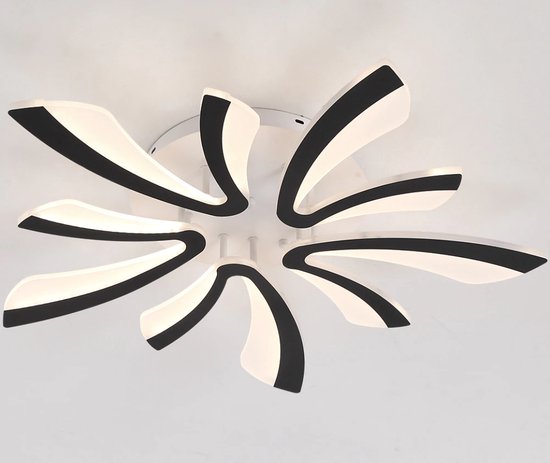 LuxiLamps - 5 Vleugel Plafondlamp - Zwart - Warm Wit - Woonkamerlamp - Moderne Lamp - Plafonniere - Plafondlamp - Kroonluchter