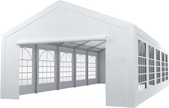 Tente de fête 5x10m blanche semi professionnelle