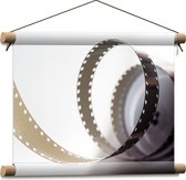 Textielposter - Zwart met Wit Vintage Filmrolletje - 40x30 cm Foto op Textiel
