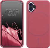 kwmobile telefoonhoesje geschikt voor Nothing Phone (1) - Hoesje met siliconen coating - Smartphone case in donkerroze