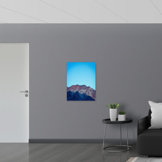 Poster (Mat) - Bergen - Lucht - Blauw - 60x80 cm Foto op Posterpapier met een Matte look